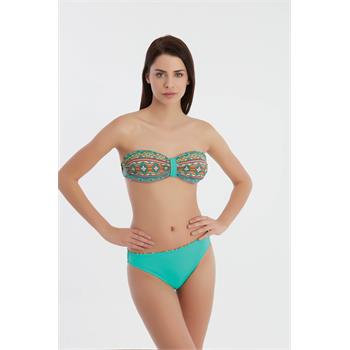 Sunset straplez bikini - yeşil