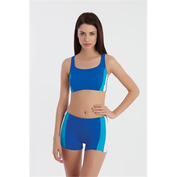 Sunset yüzücü şortlu bikini - saks mavi