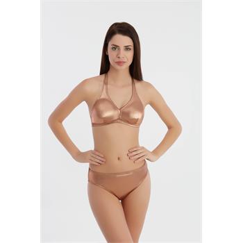 Sunset geniş üçgen dore klasik kap bikini - gold