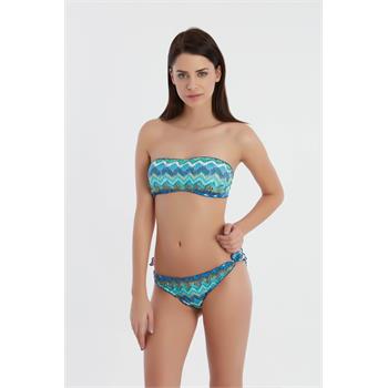 Sunset straplez bikini - yeşil