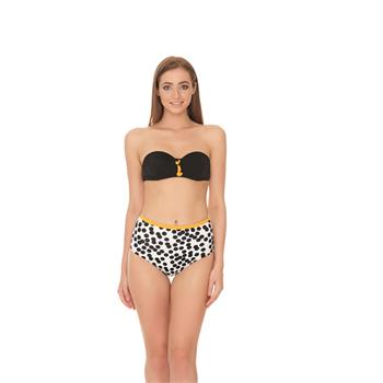 Dagi straplez çıkabilen silikonlu retro bikini - siyah