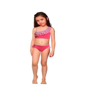 Sunset fırfırlı kız çocuk bikini - pembe