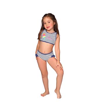 Sunset fırfırlı kız çocuk bikini - lacivert