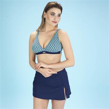 Estiva geniş üçgen toplayıcı etekli bikini - lacivert