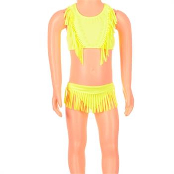 Sunset yüzücü kız çocuk bikini - fosforlu sarı