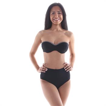 Aquella straplez retro bikini - siyah