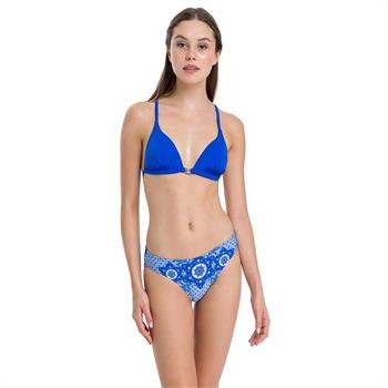 Dagi kaplı üçgen bikini - saks mavi
