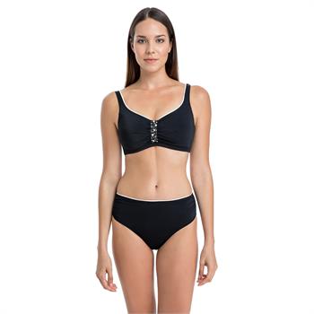 Dagi toplayıcı boncuklu bikini - siyah