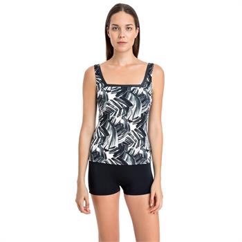 Dagi şortlu kare yaka minimizer tankini - siyah