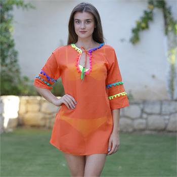 Lev & end pamuklu tunik - turuncu