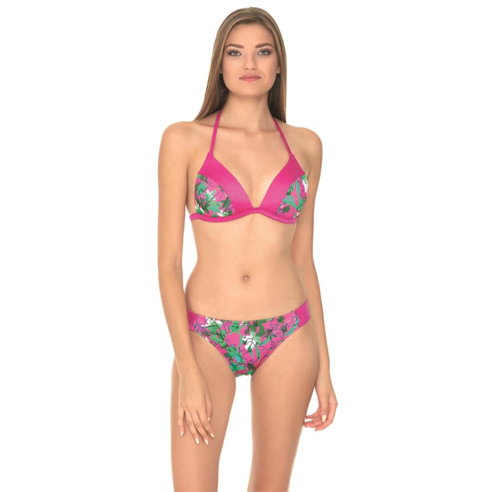 Dagi sabit silikonlu kaplı üçgen bikini