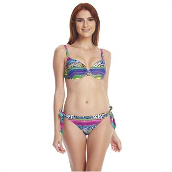Dagi sabit silikonlu balenli bikini - mavi
