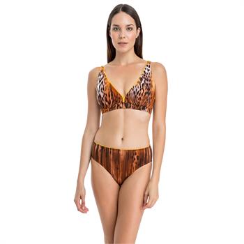 Dagi geniş üçgen toplayıcı bikini - kahverengi