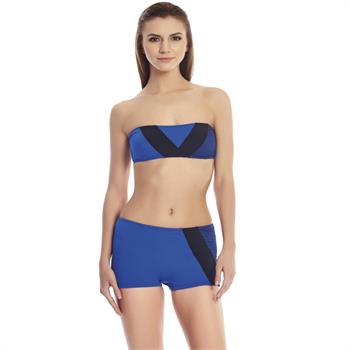 Dagi straplez şortlu bikini - saks mavi