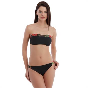 Sunset toplayıcı tüllü bikini - siyah