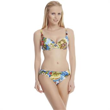 Dagi sabit silikonlu balenli bikini - mavi