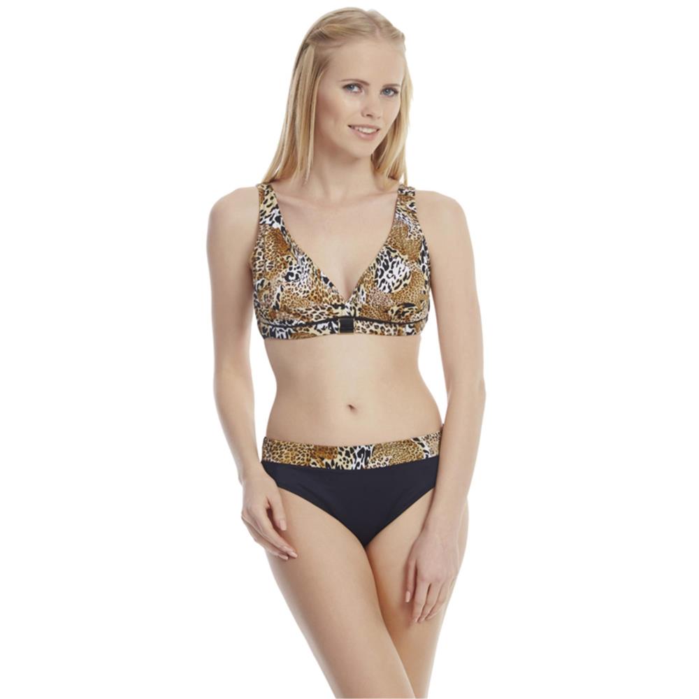 Dagi geniş üçgen toplayıcı leopar bikini