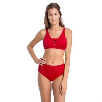 Dagi geniş üçgen toplayıcı bikini - kırmızı