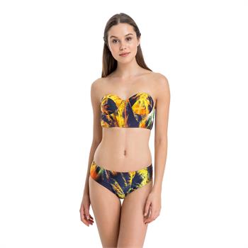 Dagi balenli çıkabilen silikonlu bikini - turuncu