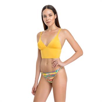 Dagi küçük üçgen boncuklu bikini - sarı