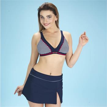 Estiva geniş üçgen etekli bikini - lacivert