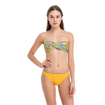 Dagi dönmeli balenli bikini - sarı