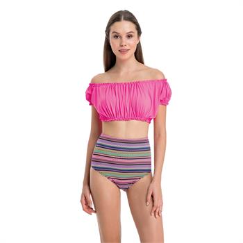 Dagi toplayıcı retro bikini - pembe