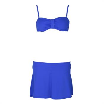 Sunset toplayıcı etekli bikini - saks mavi