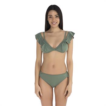Sunset geniş üçgen fırfırlı bikini - siyah