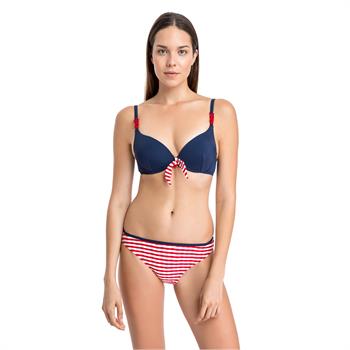 Dagi sabit silikonlu balenli bikini - lacivert