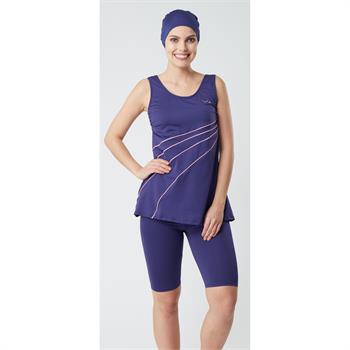 Pierre cardin askılı yarı kapalı mayo - mor