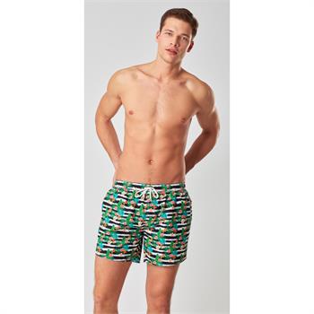 Pierre cardin lastikli erkek şort mayo - yeşil