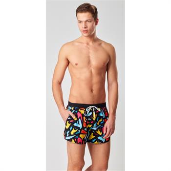 Pierre cardin lastikli erkek şort mayo - siyah