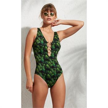 Pierre cardin geniş üçgen mayo - nefti yeşil