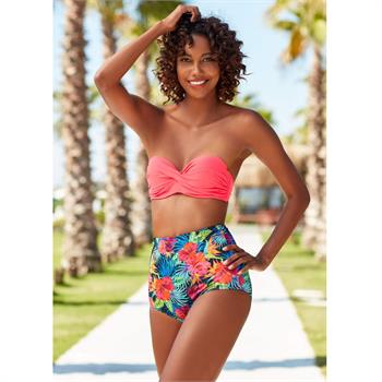 Pierre cardin straplez çıkabilen silikonlu retro bikini - mercan