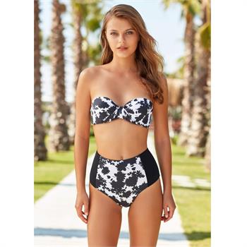 Pierre cardin sabit silikonlu straplez bikini - siyah
