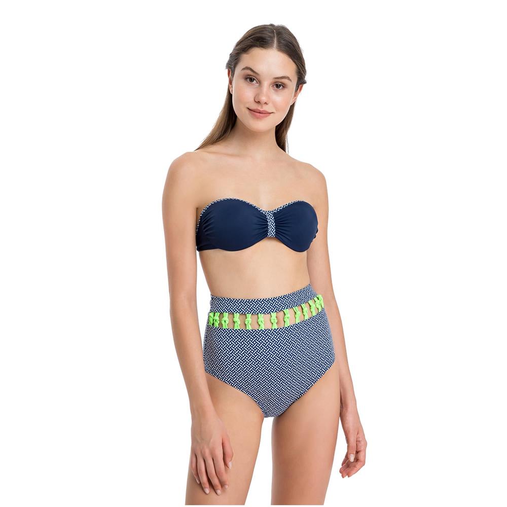 Dagi sabit silikonlu straplez retro bikini