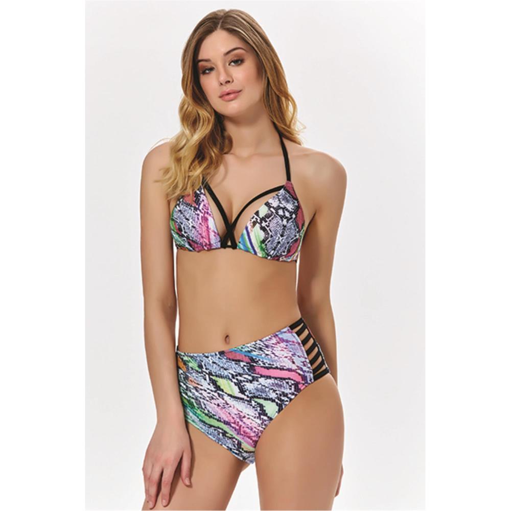 Argento sabit silikonlu kaplı üçgen bikini
