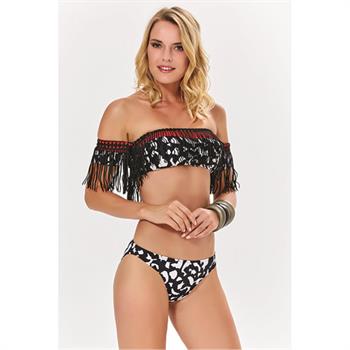 Argento straplez bikini - siyah