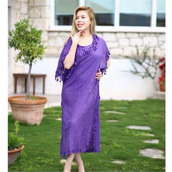 Troya pamuklu tunik - fuşya