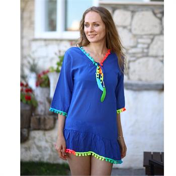 Lev & end pamuklu tunik - saks mavi