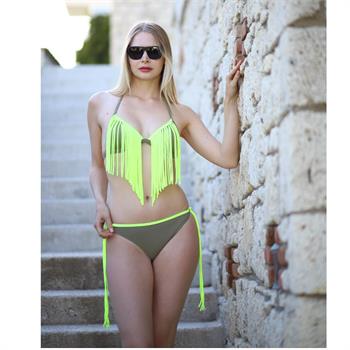 Dagi kaplı üçgen bikini - vizon