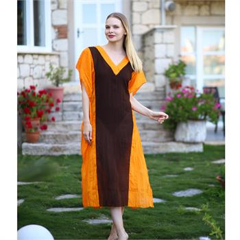 Troya pamuklu tunik - turuncu