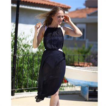 Lev & end askılı pamuklu tunik - siyah