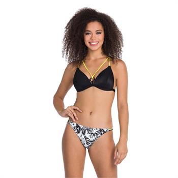 Dagi sabit silikonlu kaplı üçgen bikini - siyah