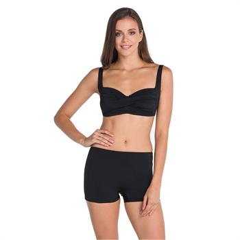 Dagi toplayıcı şortlu bikini - siyah