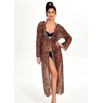 Argento leopar uzun kol tunik - siyah