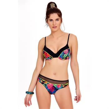 Argento balenli tüllü bikini - siyah