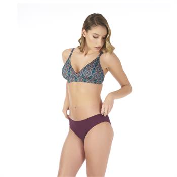 Estiva geniş üçgen kruvaze toplayıcı bikini - mürdüm