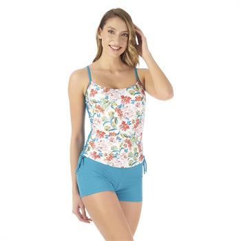 Estiva toplayıcı şortlu tankini - yeşil